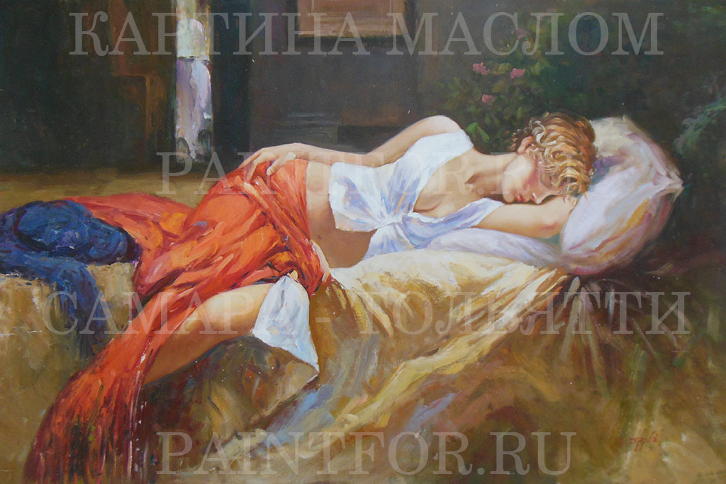 Картина маслом Девушка спит 60х90